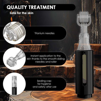 Derma roller con serbatoio, nero | Haminos®️