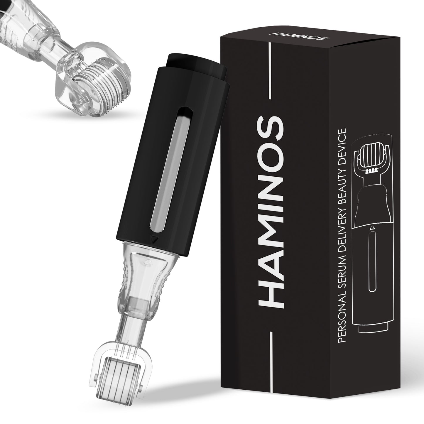 Derma roller con serbatoio, nero | Haminos®️