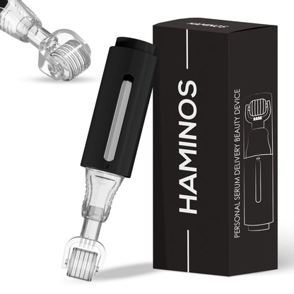 Derma roller con serbatoio per siero, nero 0,50 mm