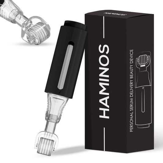 Derma roller con serbatoio per siero, nero 0,50 mm | HAMINOS®️