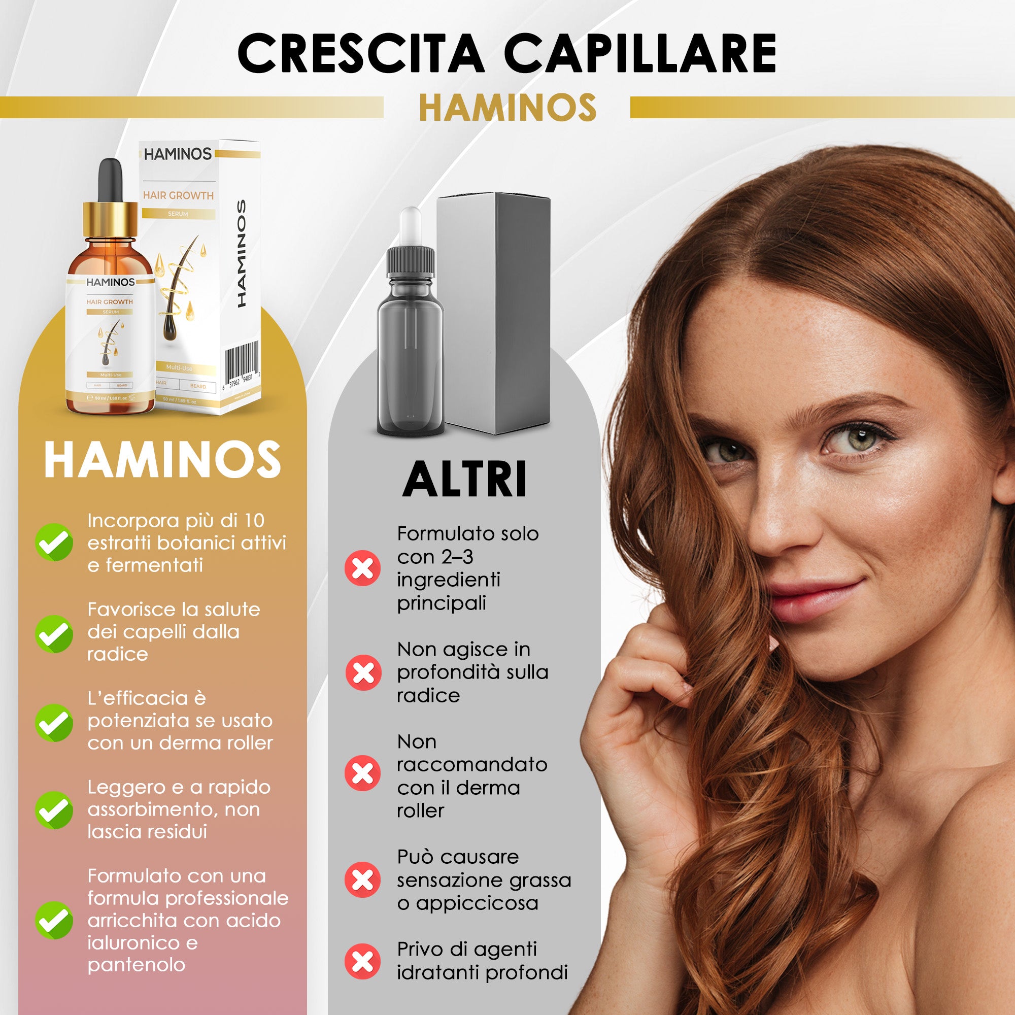 Trattamento per la Crescita dei Capelli Femminile | HAMINOS®