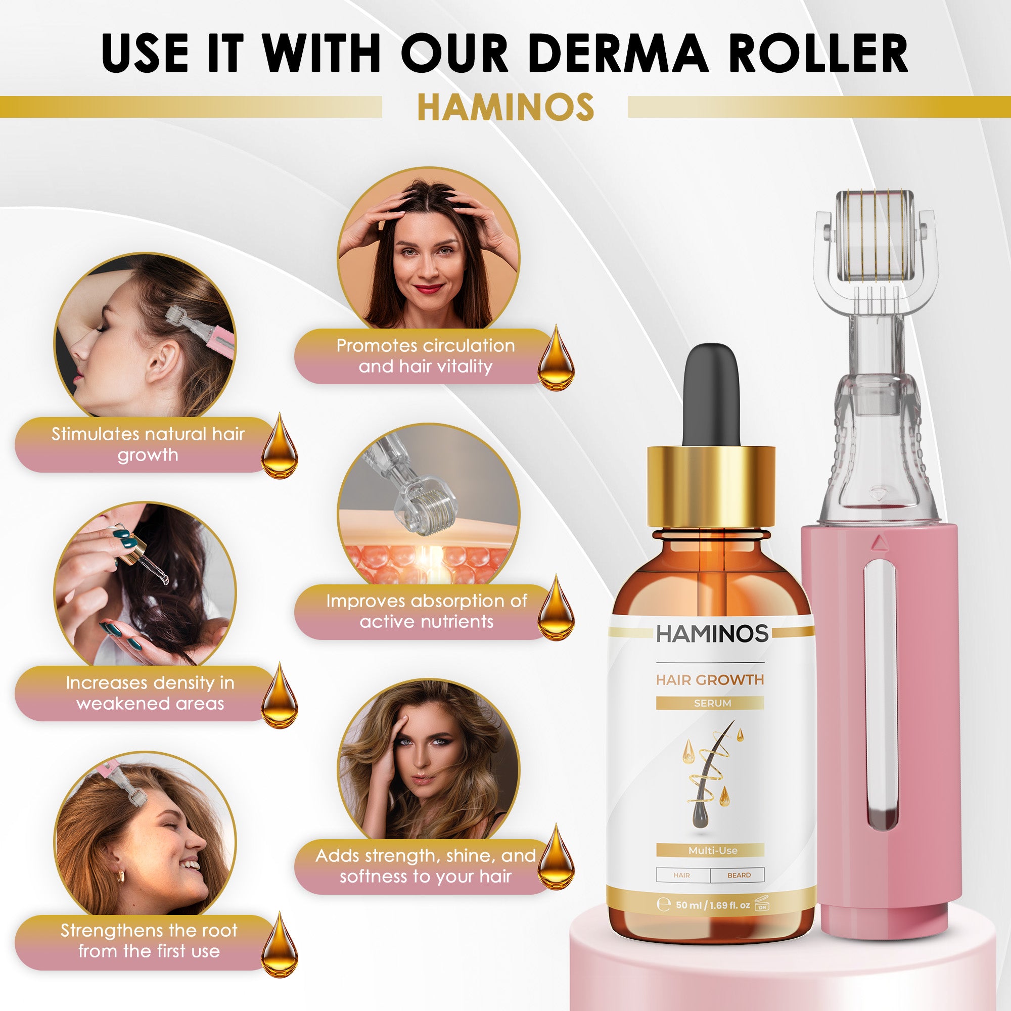 PACCHETTO PER LA CRESCITA DEI CAPELLI FEMMINILI | HAMINOS®️