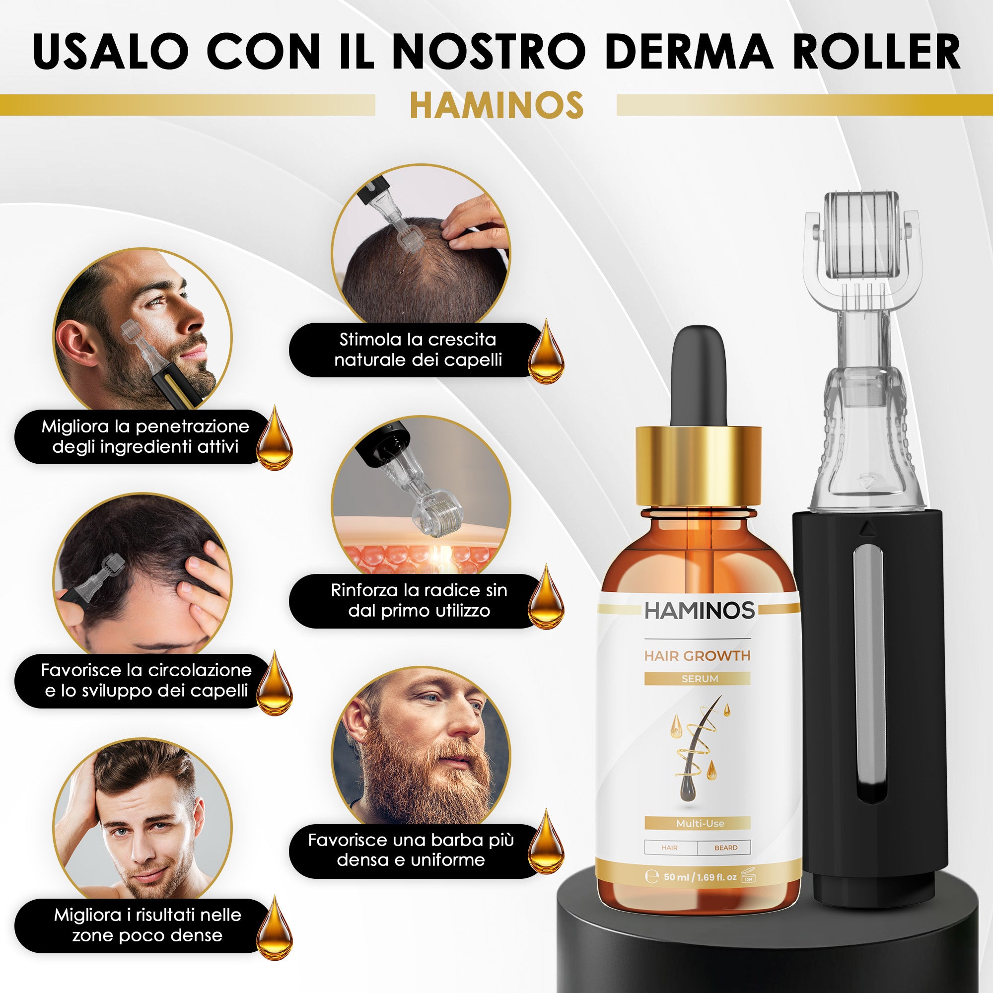 Trattamento per la Crescita dei Capelli e della Barba | HAMINOS®