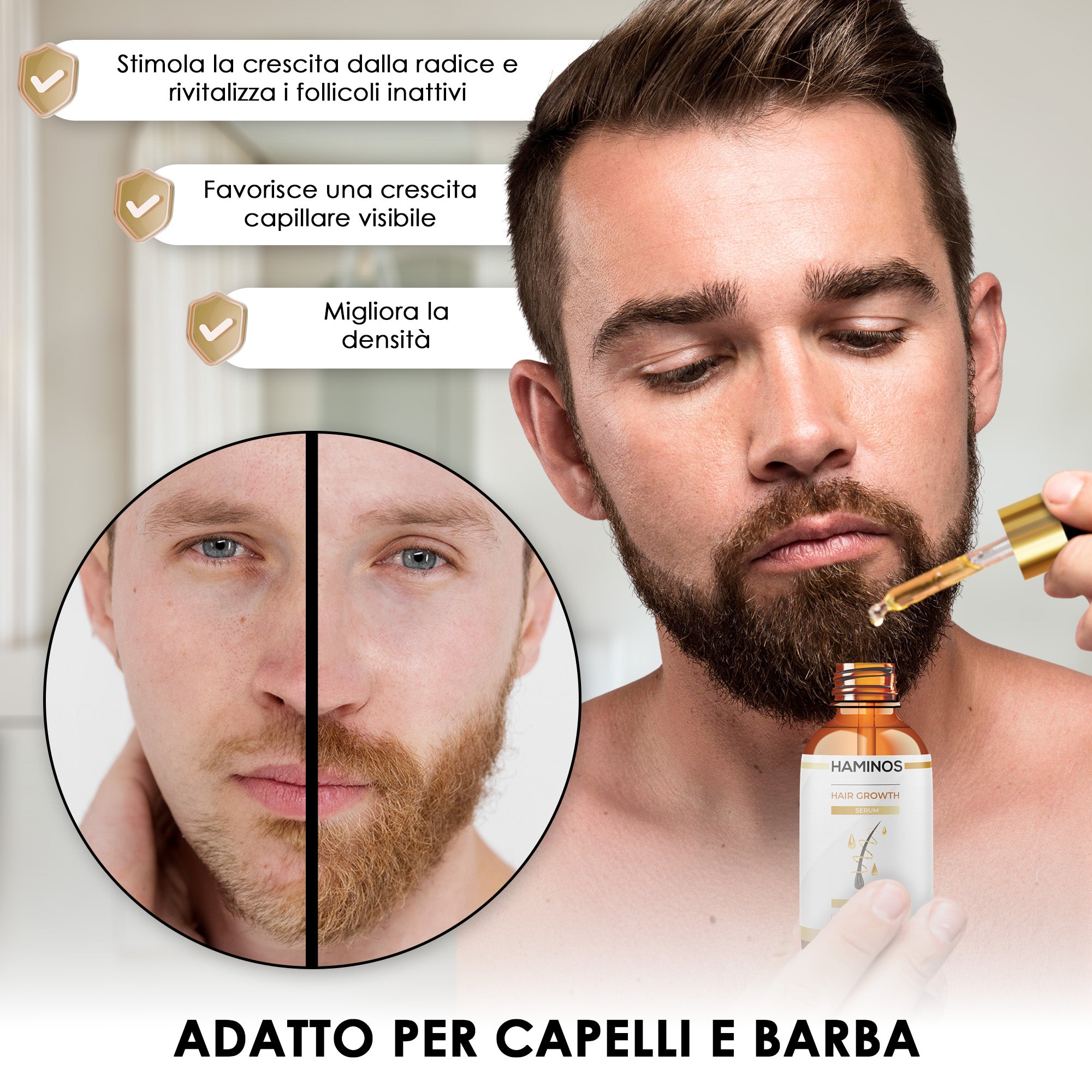 Trattamento per la Crescita dei Capelli e della Barba | HAMINOS®