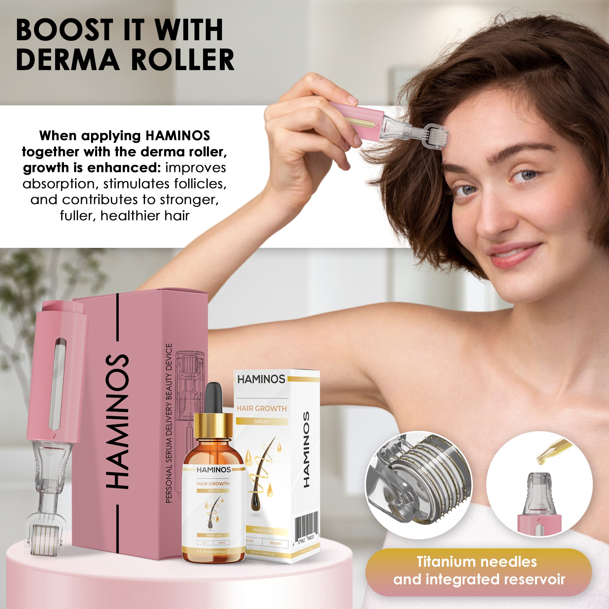 PACCHETTO PER LA CRESCITA DEI CAPELLI FEMMINILI | HAMINOS®️